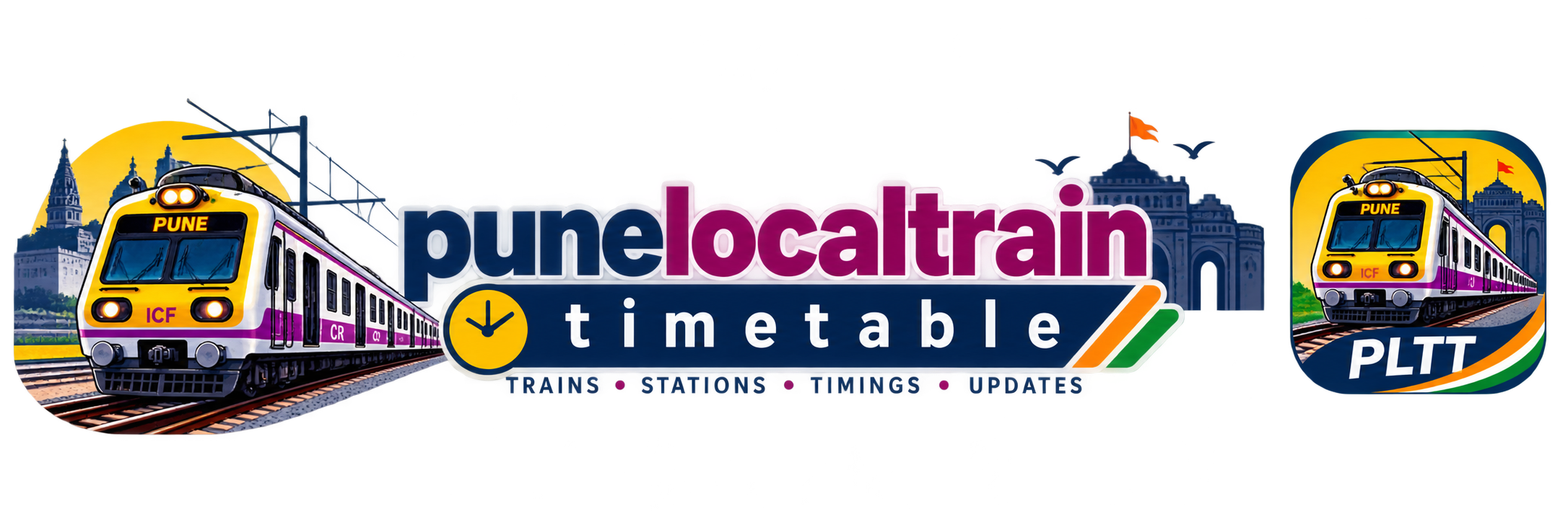 pune local train time table logo